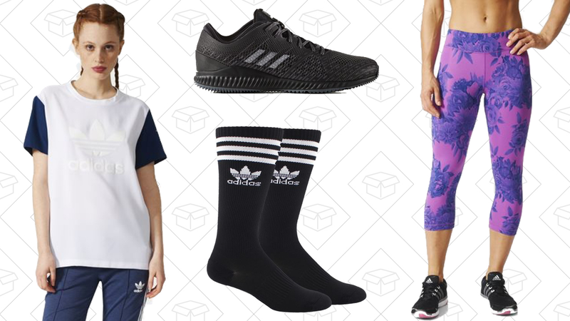 Boyfriend Trefoil Tee, $40 | Crazytrain Pro Shoes, $72 | Knee High Single Roller Sock, $8 | Floral PRT Capr, $36